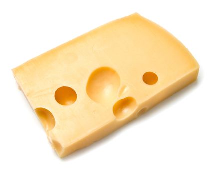 piece of cheese isolated on white background