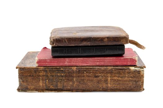 Old books isolated on white background 