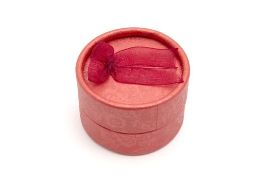 Red jewelry box isolated on white background