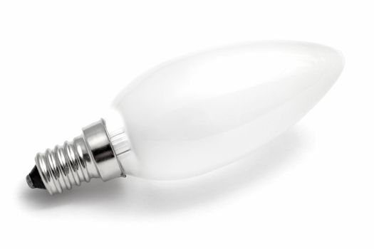 Light Bulb closeup on white background 
