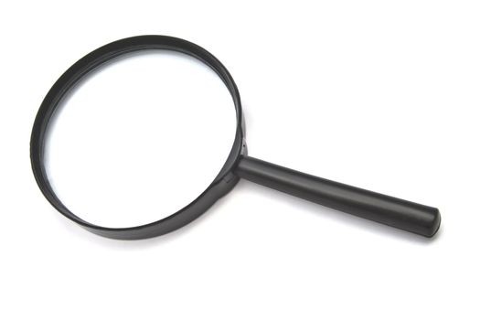 Magnifying glass on white background 
