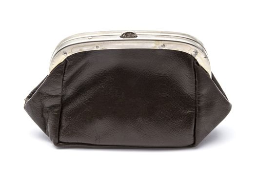 Old purse isolated on white background 