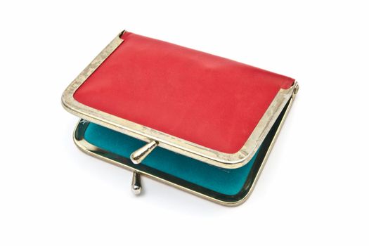 Old purse isolated on white background 
