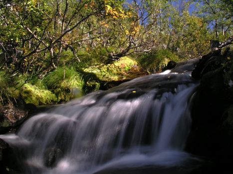 Beautiful landscape of mountain stream