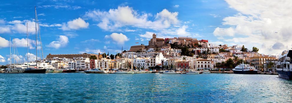 Panorama of Ibiza old city - Eivissa. Spain, Balearic islands