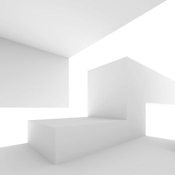 3d Illustration of White Abstract Architectural Shape