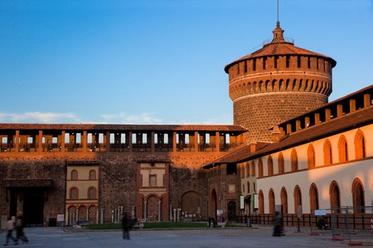 Castello Sforzesco, Sforza Castle in Milan, Italy