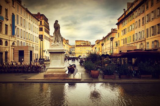 Old town in Marseille, France. Retro photograph mood.