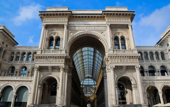 Vittorio Emanuele II Gallery at Piazza del Duomo in Milan. Lombardy, Italy.