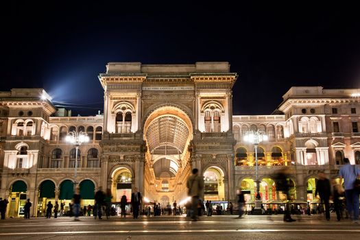 Vittorio Emanuele II Gallery at Piazza del Duomo in Milan. Lombardy, Italy.