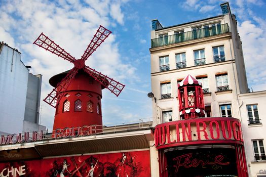 Moulin Rouge cabaret - Red Mill on Montmartre, Paris, France