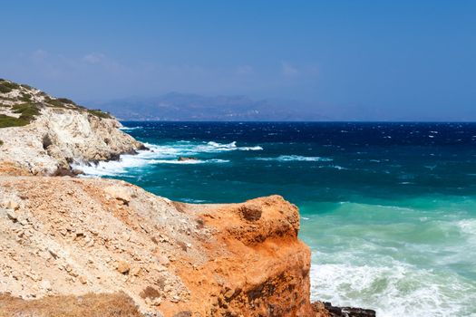 The sea coast of the island of Crete by the Libyan sea