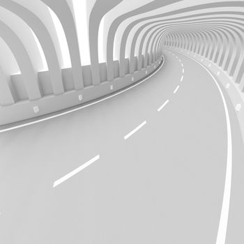 3d Illustration of White Futuristic Tunnel Background