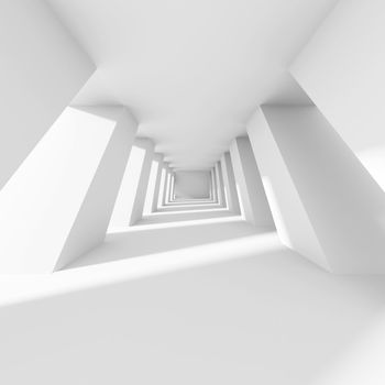 3d Illustration of White Futuristic �orridor Background