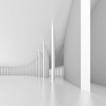 3d Illustration of White Modern Hall Background