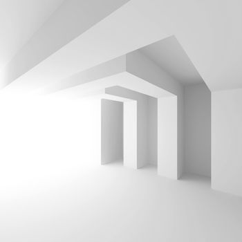 3d Illustration of White Abstract Architecture Background