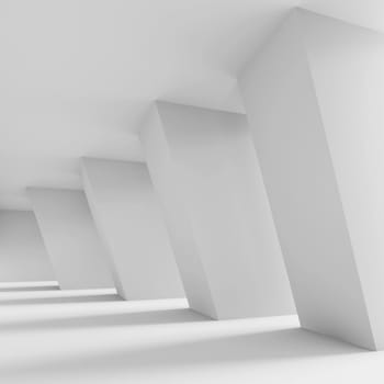 3d Illustration of White Futuristic �orridor Background
