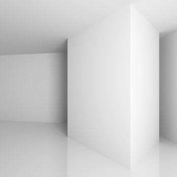 3d Illustration of White Abstract Interior Background