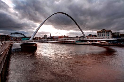 famouse foot bridge over newcastle upon tune