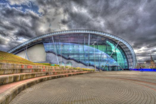 Contemporary architecture shot in high dynamic range in the north east of england