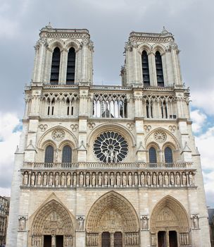 Facade of Notre Dame de Paris. France 