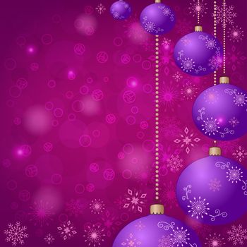 Christmas holiday background: balls, snowflakes, circles