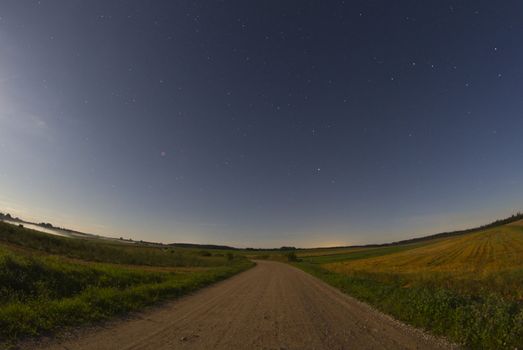 night rural landscape