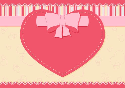 Greeting card with bow and place for text on the various holidays