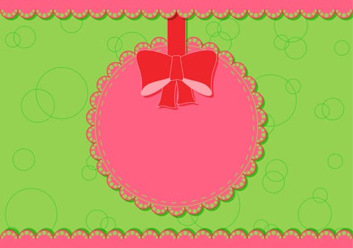 Greeting card with bow and place for text on the various holidays