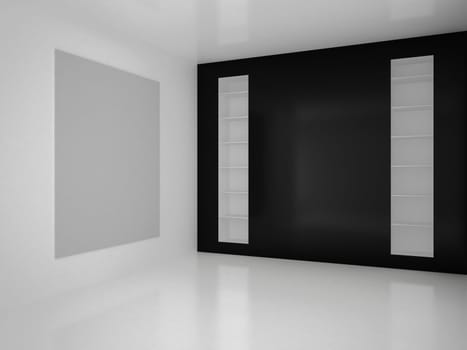 High resolution image empty interior. 3d rendered illustration.