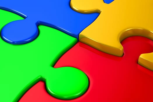 Puzzle on white background. Isolated 3D image