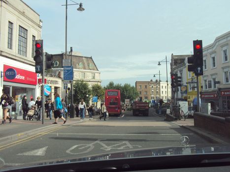 Everyday hustle and bustle on a London street