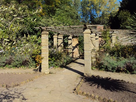 Pathway in the Rookery, Streatham Common, London on a clear day