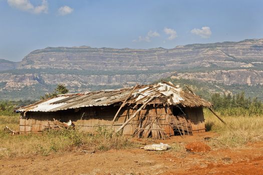 As much recycled materials or naturally regenerating materials have been used to create a home or cattle shed under the view of Sahyadhri mountains.