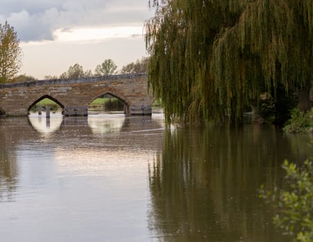 Oldest bridge over River Thames in Oxfordshire at Newbridge