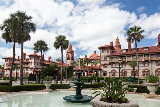 Ornate tower and details of Ponce de Leon hotel now Flagler college built Henry Flagler in St Augustine Florida