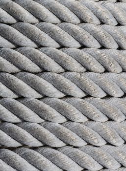 Old nautical rope, close-up as nautical background and horizontal texture.