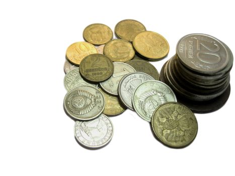 Russians coins from different times isolated