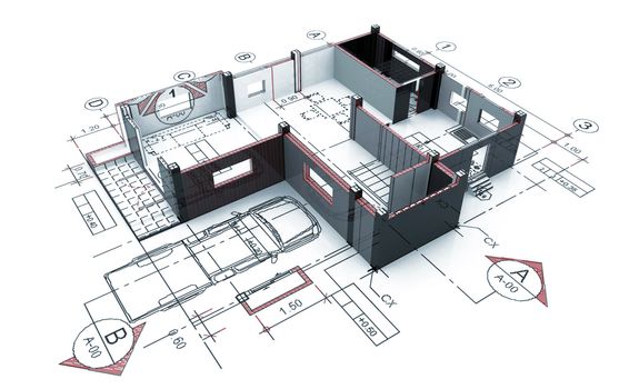 3D Home plot plan with white back ground
