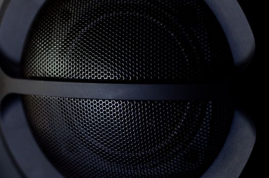 close up of a black loud speaker