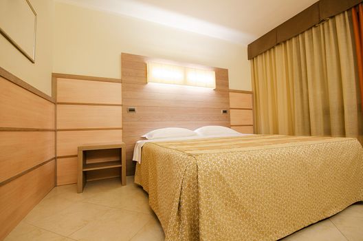 Double bed in the modern room