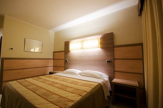 Double bed in the modern room
