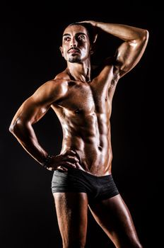 Bodybuilder with muscular body
