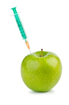 Experiment with apple and syringes