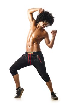 Funny dancer isolated on the white