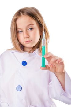 Little doctor with syringe