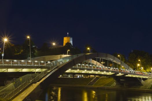 Bridge over the Neris River in Vilnius, Lithuania
