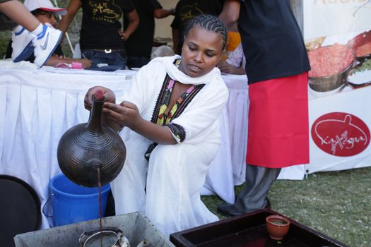 Addis Ababa â  November 18: Restaurants and caterers prepare local and international cuisines for the palates of Addis Ababa residents attending the 2012 Taste of Addis food festival on November 18, 2012 in Addis Ababa, Ethiopia