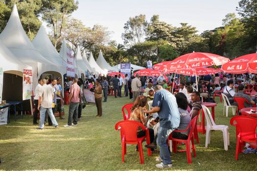 Addis Ababa â  November 18: Restaurants and caterers prepare local and international cuisines for the palates of Addis Ababa residents attending the 2012 Taste of Addis food festival on November 18, 2012 in Addis Ababa, Ethiopia