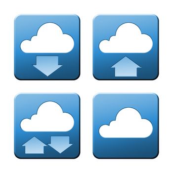 A set of some nice and modern cloud signs with clipping path